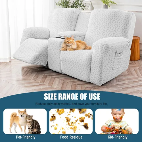 Vista 247 de Gennia Funda Impermeable para Silla Reclinable, Fundas Elásticas para Sofá Reclinable con Bolsillos, Fundas Lavables para Silla Reclinable Lazy Boy
