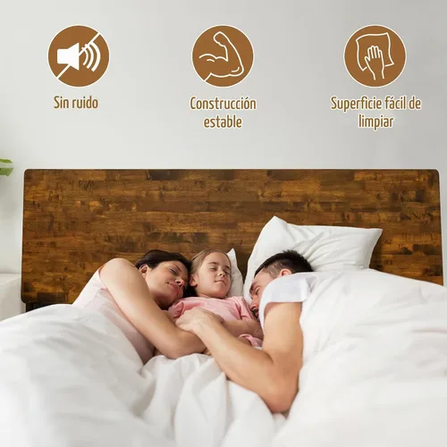 Vista 7 de Acacia Serenity - Base de cama con cabecero de madera maciza, base de cama Queen, cabecera alta de madera compatible con todo tipo de colchones,