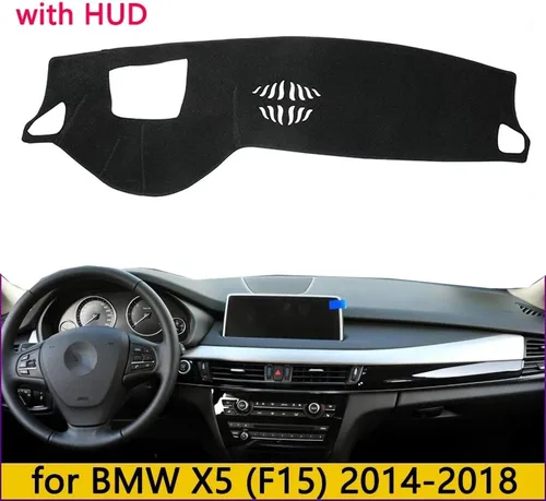 Vista 2 de Cubierta de tablero de coche Compatible con BMW X5 F15 2014 2015 2016 2017 2018 con transmisión a la izquierda Forro de alfombra de tablero