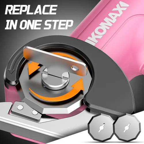 Vista 5 de KOMAX Tijeras eléctricas inalámbricas, cortador de cartón de 4 V con 3 cuchillas, batería recargable de 2000 mAh, caja de almacenamiento, tijeras