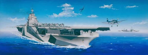 Vista 12 de Trumpeter 1/350 USS Lexington CV2 Kit de modelo de portaaviones Color moldeado