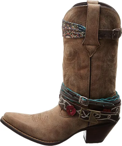 Vista 8 de Durango Crush Dark Chestnut Western - Botines para mujer, Castaño Oscuro
