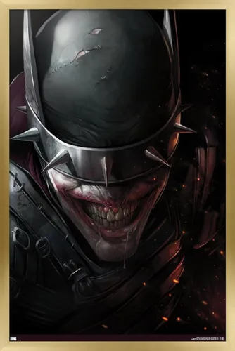 Vista 14 de Trends International DC Comics The Batman Who Laughs - Póster de pared de cara, 14.725 x 22.375 pulgadas, versión enmarcada de madera de granero