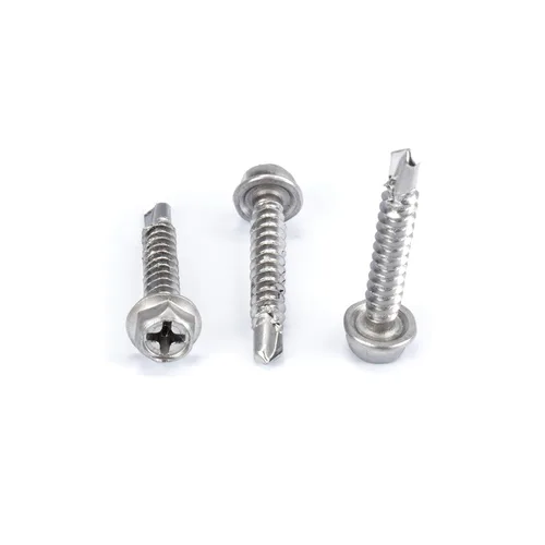 Vista 9 de THE CIMPLE CO Tornillo autoroscante de cabeza combinada #8, 1 pulgada de longitud, acero inoxidable 410 con cabeza hexagonal y Phillips, tornillo