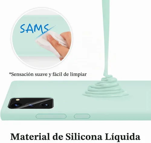 Vista 2 de Funda de silicona líquida compatible con Galaxy Note 20, protección de cuerpo completo de goma de gel a prueba de golpes para Galaxy Note 20 de 6.7