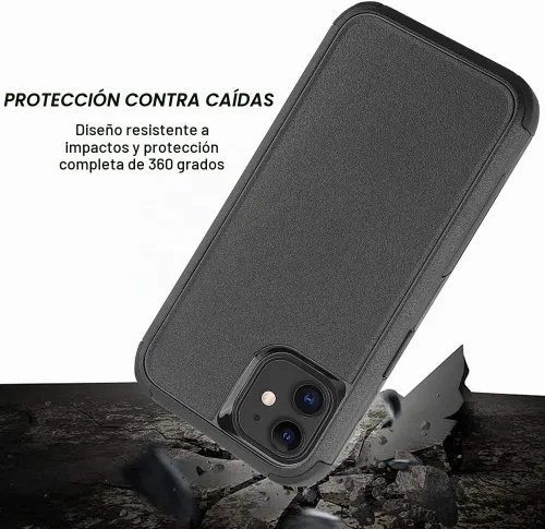 Vista 5 de X-belmox - Funda para iPhone 11, color negro, a prueba de golpes y caídas