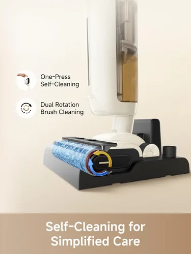 Vista 3 de MOVA K30 SE - Aspiradora en seco y húmedo, trapeador inteligente de alcance plano de 180°, limpieza de doble borde de 0 pulgadas, autolimpieza