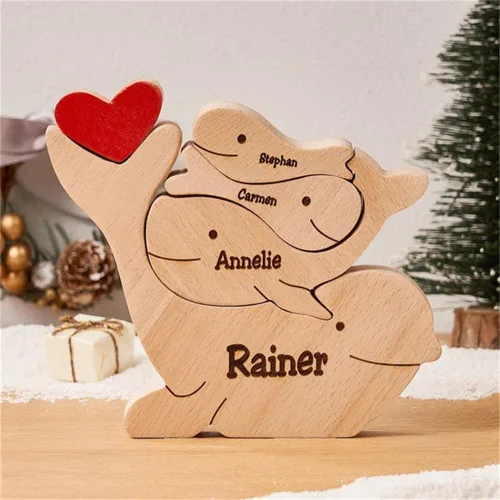 Vista 16 de Pies de bebé de madera personalizados con nombres de familia, We are One, rompecabezas de nombres de miembros de la familia personalizados, regalos