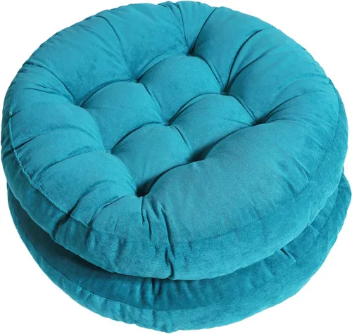 Vista 13 de Tiita Juego de 2 cojines redondos para sillas de oficina, 22 x 22 pulgadas, para exteriores, para adultos, sentados, patio, jardín, beige