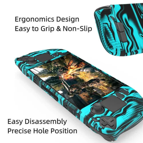 Vista 2 de LENBOKEN Case for Steam Deck Protector Skin Full Silicone Protective Soft Cover Shockproof Non Slip and Anti Scratch Accessories for Stream Deck