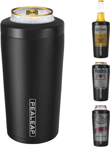 Vista 11 de Enfriador de latas delgado aislado 4 en 1 para latas de 12 oz y botellas de cerveza - Mantiene frío por 8 horas, fácil de sostener - Soporte