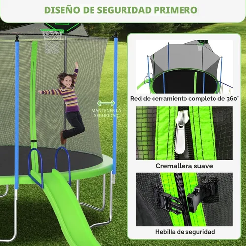 Vista 3 de Skepphlay - Trámpelines de 16 pies, 14 pies, 12 pies para exteriores para niños y adultos, trámpelin recreativo aprobado por ASTM, trámpelin redondo