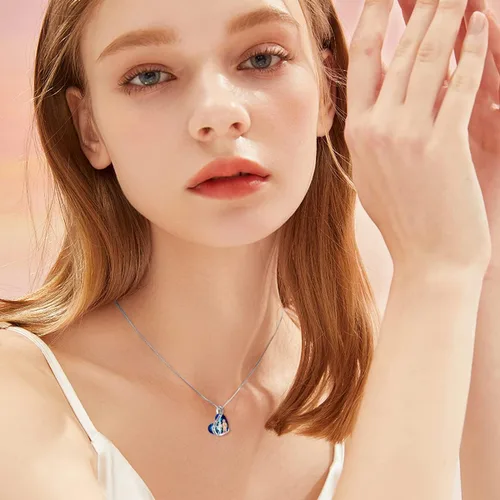 Vista 29 de Collar de plata de ley para hermanas, joyas de cumpleaños para hermanas y amigas