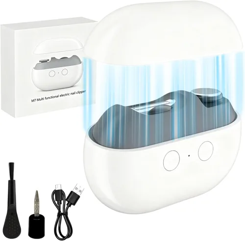Vista 8 de Easyclip - Cortauñas inteligente, 3 en 1, cortaúñas eléctrico de fácil clip para personas mayores, cortaúñas con luz LED y almacenamiento de restos