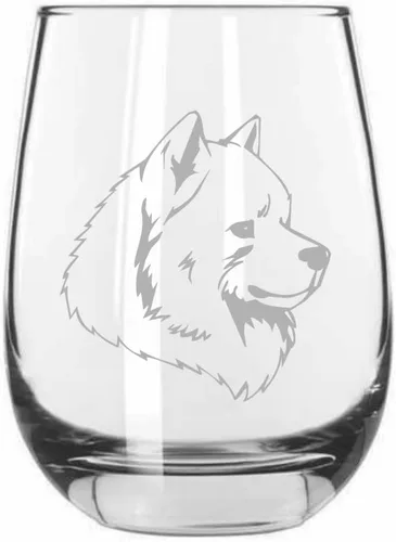 Vista 117 de Shar Pei (chino) - Vaso de vino sin tallo grabado para perro, 15.25 onzas
