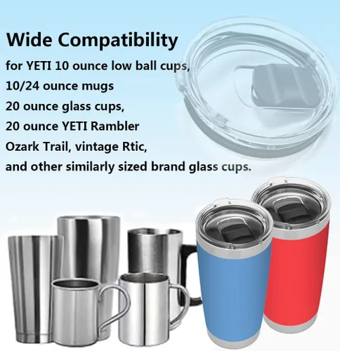 Vista 2 de Paquete de 2 tapas para vaso Yeti magnéticas de repuesto de 20 onzas, para vaso de 20 onzas, taza de 10/24 onzas, Lowball de 10 onzas, pintas de 16