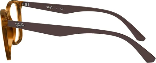 Vista 4 de Ray-Ban Rx7177f Low Bridge Fit - Marco cuadrado para lentes graduados, color amarillo claro HavanaDemo, 2.008 in, Luz amarilla HavanaDemo Lens