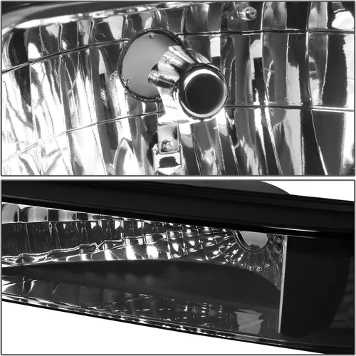 Vista 3 de DNA Motoring HL-OH-F15092-6P-BK-AM - Faros delanteros de repuesto para Bronco 92-96 F150 F250 F350, color negro, faros ámbar