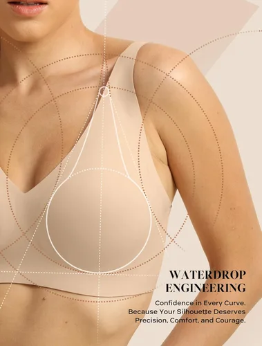 Vista 3 de COMFELIE Brasier sin aros para mujer, sin costuras, con escote en V, sin costuras, suave, cómodo, sexy, ropa