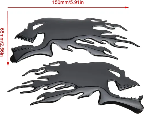 Vista 2 de Adhesivo para tanque de combustible, 2 unidades, plástico flexible, elegante, impermeable, para tanque de gasolina, 3D, universal, decoración