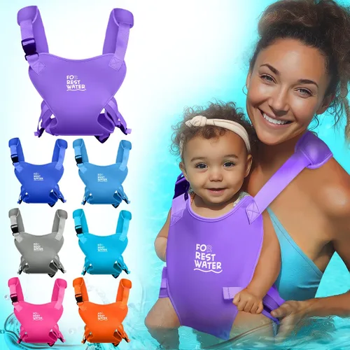 Vista 15 de Portabebés ergonómico de neopreno prémium para agua cálida y segura y diversión en la tierra (4-24 meses) - Arnés ajustable para bebés y niños