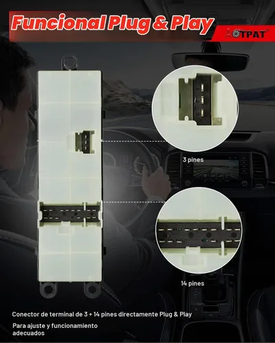 Vista 5 de Interruptor principal de ventana eléctrica para: Nissan Pathfinder 2005 2006 2007 2008, Sentra 2008 2009 2010 2011 2012 delantero izquierdo del lado