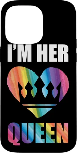 Vista 8 de iPhone 16 Pro I'm Her Queen Valentine's Day Lesbian Bi LGBT Girlfriend Tee Case