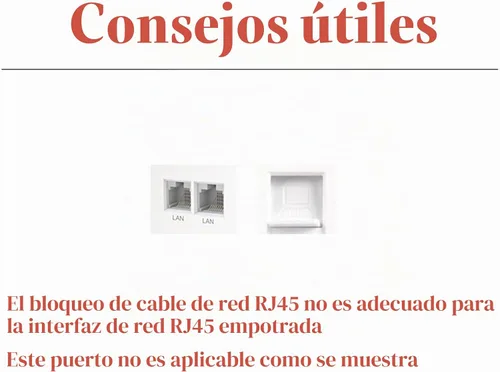 Vista 2 de 20 unidades de bloqueo de cable de red RJ45 con 1 llave, cable de red RJ45 con bloqueo, cable Ethernet con bloqueo, súper categoría 5 categoría 6