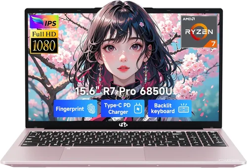 Vista 8 de NIMO Portátil para juegos ligeros de 15.6 pulgadas, 8 núcleos AMD Ryzen 7 Pro 6850U 16GB LPDDR5 RAM 1TB SSD (Beat i7-1360P hasta 4.7GHz) AMD Radeon