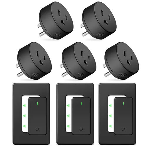 Vista 111 de Remote Switch Outlet,NineLeaf Remote Control Outlet Plug with Switch Wireless On/Off Light Switches Wall Mounted,15A/1500W LED,TUV List,No Wiring