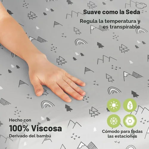 Vista 3 de KeaBabies Pack and Play - Juego de sábanas bajeras para cuna, 2 unidades, color bosque