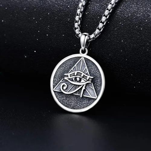 Vista 6 de Seiyang Mitología de plata de ley 925 paganismo Collar egipcio de joyería de regalo para hombres y mujeres con cadena Rolo de 0.079 in 22+2