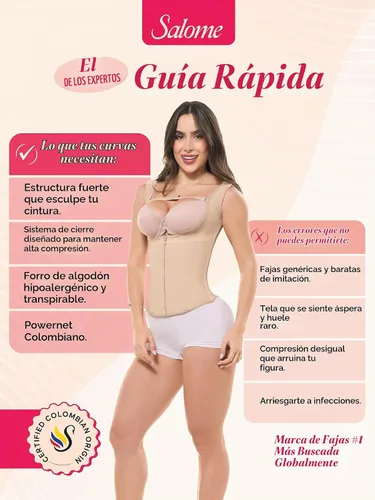 Vista 5 de Salome Chaleco Entrenador de Cintura con Cremallera Faja Faja Chaleco Cinturillas Colombianas Correas Zip Cinturilla Faja Colombiana, Beige