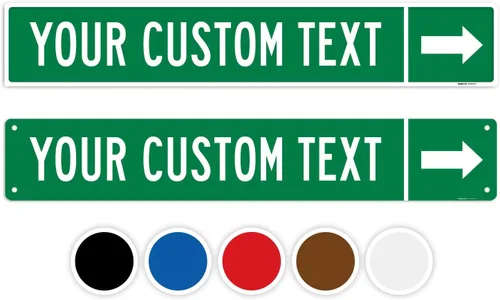 Vista 19 de Letrero direccional personalizado, flecha de dirección personalizada para letrero de Navidad, (SI-9583) 18 x 4 pulgadas, ACM, resistente a