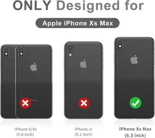 Vista 2 de Funda para iPhone Xs Max, bonita funda [Don't Touch My Phone] a prueba de golpes, de doble capa, resistente, funda protectora de plástico