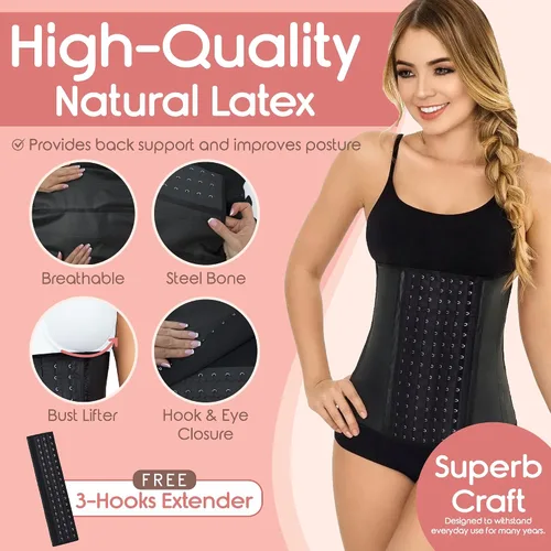Vista 5 de Lady Slim - Fajas reductoras colombianas de látex para mujer, faja moldeadora de cintura para mujer. Cinturilla Shapewear Free Extender Cintura