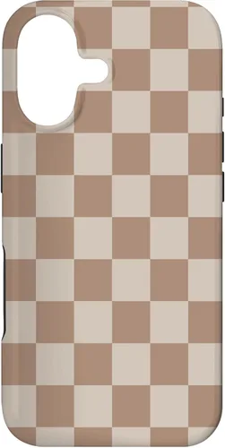 Vista 32 de Bonita funda Classic Dark Brown Checkered Big Checkerboard para iPhone 16