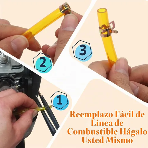 Vista 6 de Kit de línea de combustible de TPU premium, 3 tamaños (3 mm ID/5 mm OD, 5 mm ID/8 mm OD, 6 mm ID/9 mm OD), 2 m cada uno, con 12 abrazaderas