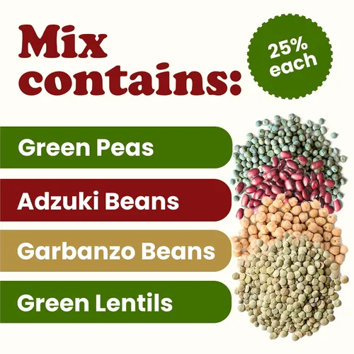 Vista 5 de Food to Live Mezcla orgánica crujiente de granos germinantes, 8 onzas sin OMG, Kosher, no irradiados, veganos, crudos, secos, a granel, guisantes