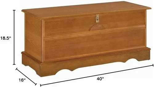 Vista 11 de Bowery Hill Cofre rectangular de madera tradicional de cedro, 40 pulgadas de ancho x 16 pulgadas de profundidad x 18.5 pulgadas de alto, acabado