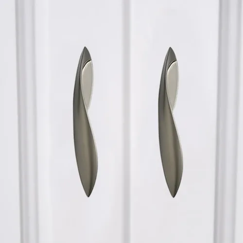 Vista 7 de 4 Piezas Tiradores Arqueados Manijas Pomos, Tiradores de Gabinete Curvos Modernos y Elegantes, Crean una Estética Espacial, Tiradores de Cajón