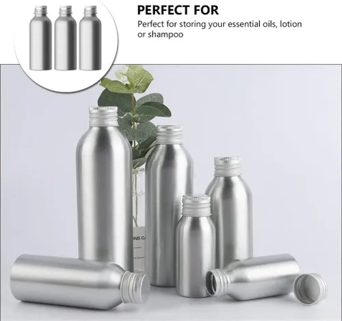 Vista 3 de Yardwe 3 Conjuntos de tapas de aluminio de aluminio a prueba de fugas botellas de viaje reutilizables botella de aceite recarga s vacío perfume agua