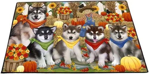 Vista 19 de Doggie of the Day Alaskan Malamute Dogs Floor Mat - 4th of July Independence Day - Best Dog Doormat - Protector Decor - Unique Portrait Art