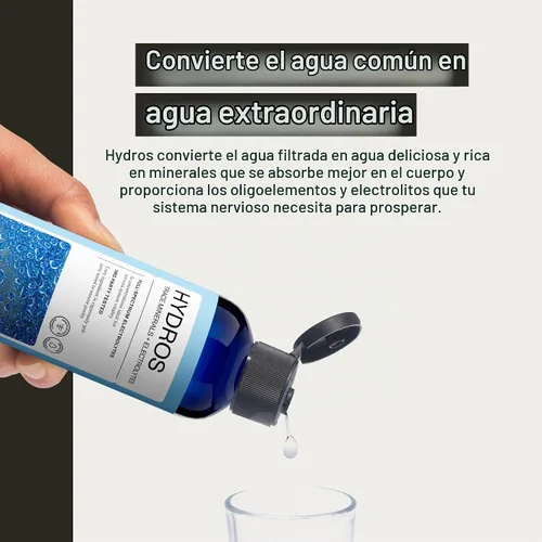Vista 2 de Synchro - Gotas de minerales con electrolitos Hydros Trace, gotas de agua rica en minerales para agua con electrolitos, gotas de electrolitos