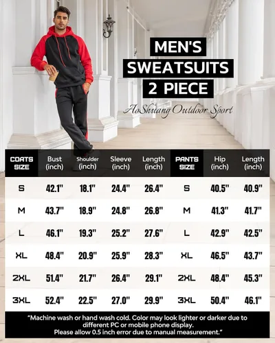 Vista 6 de Conjunto deportivo de 2 piezas para hombre, sudadera casual con capucha para hombre, atlético, deportivo, manga larga, conjunto de traje para trotar