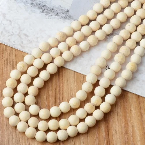 Vista 6 de MASSIVE BEADS - KIT de 960 cuentas de madera redondas sueltas mixtas naturales de 6 mm para hacer joyas, con hilo e agujas (12 de madera, 6 mm)