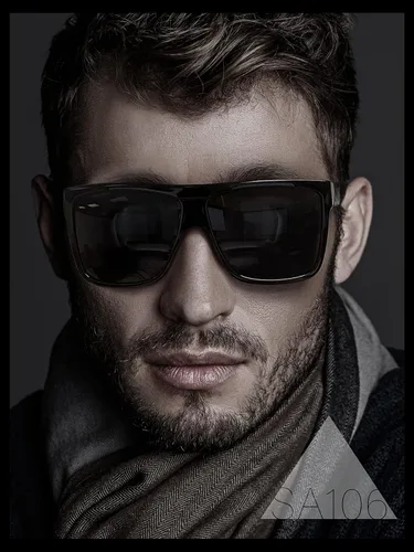 Vista 6 de SA106 Todas las gafas de sol rectangulares de gran tamaño con parte superior plana Limo negra, Negro