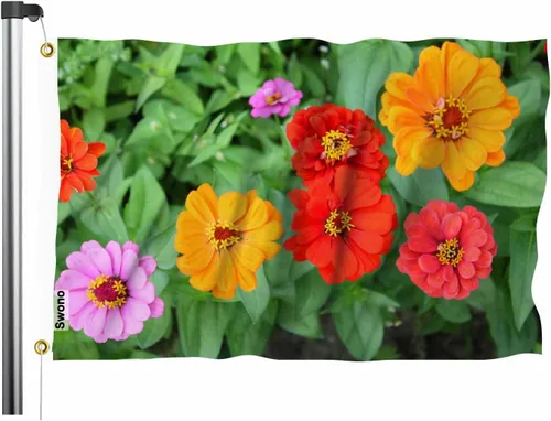 Vista 17 de Swono Bandera de corazón rosa romántico de San Valentín para exteriores e interiores, bandera de 3 x 5 pies para granja