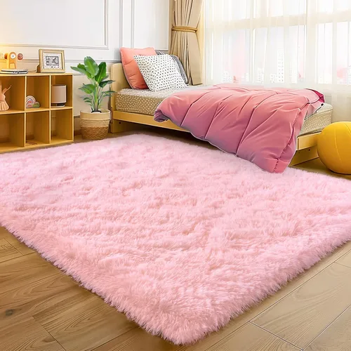 Vista 16 de Alfombras lanudas para dormitorio, sala de estar, dormitorio universitario, habitación de niños, decoración, alfombra suave y moderna