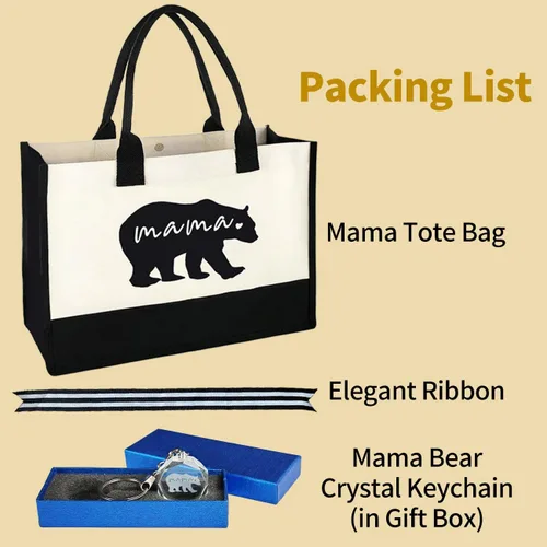 Vista 4 de Mothers Day Gifts for New Mom Pregnancy Gifts Tote Bags for Women Mommy Mama Tote Bag for Hospital Shopping Birthday